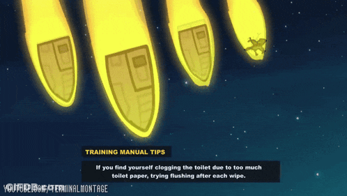 A Cartoon Of Rockets With The Words Training Manual Tips GIF