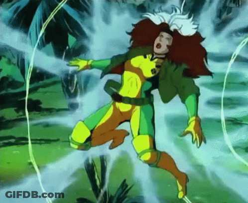 A Cartoon Of Rogue From The X-Men Series GIF