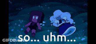 A Cartoon Of Ruby And Sapphire With The Words So Uhm Below Them GIF