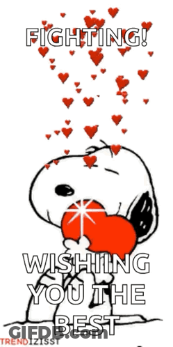 A Cartoon Of Snoopy Holding A Heart With The Words Wishing You The Best Written On It GIF