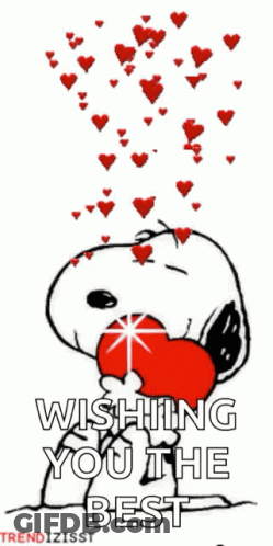 Snoopy Holding Heart Wishing You Best GIF