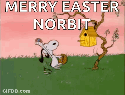 A Cartoon Of Snoopy Holding An Easter Egg And A Bird House . GIF