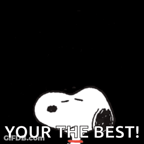 A Cartoon Of Snoopy With The Words Thanks Your The Best GIF