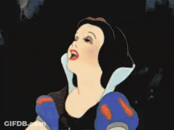 A Cartoon Of Snow White From Snow White And The Seven Dwarfs Singing GIF