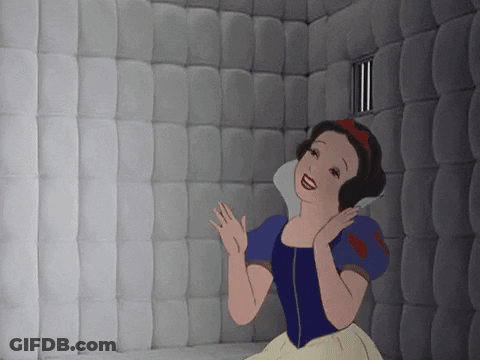 A Cartoon Of Snow White In A Cell With Bars GIF