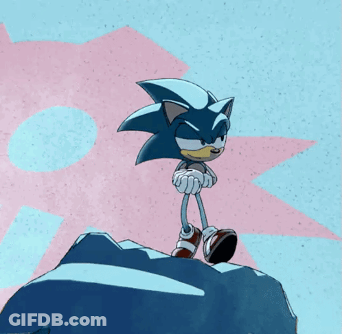 Sonic The Hedgehog Standing On Rock Giving Thumbs Up GIF