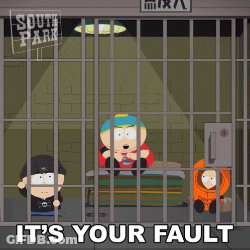 A Cartoon Of South Park Characters In A Jail Cell GIF