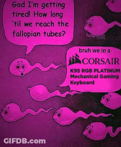 A Cartoon Of Sperm With Speech Bubbles That Say God I 'M Getting Tired GIF