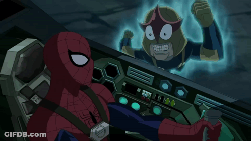 A Cartoon Of Spider-Man Giving A Thumbs Up Next To Nova GIF