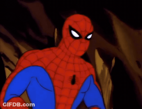 A Cartoon Of Spider-Man Holding A Camera GIF