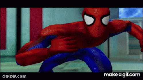 A Cartoon Of Spider-Man In A Video Game With The Website Make A Gif.com At The Bottom GIF