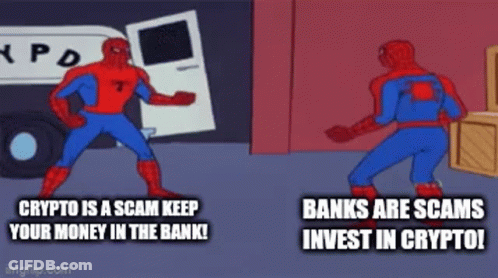 A Cartoon Of Spider-Man Standing Next To Another Spider-Man In Front Of A Bank Van . GIF