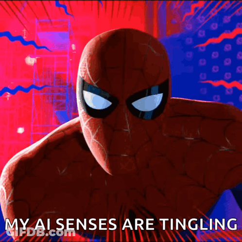 A Cartoon Of Spider-Man With The Words My Ai Senses Are Tingling GIF