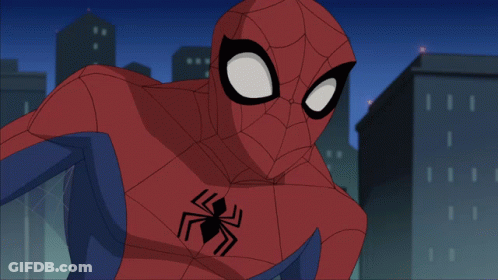 A Cartoon Of Spider-Man With The Words That Makes No Sense Below Him GIF