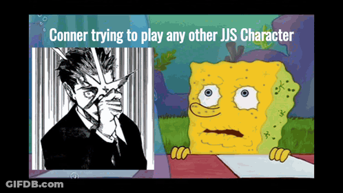 A Cartoon Of Spongebob And Conner Trying To Play A Character GIF