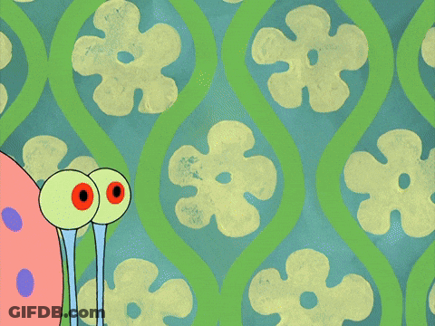 A Cartoon Of Spongebob And Gary With The Words " Don T Drop Them " On The Bottom GIF