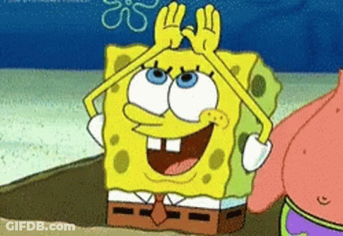 A Cartoon Of Spongebob And Patrick Making A Peace Sign GIF