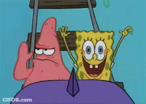 A Cartoon Of Spongebob And Patrick On A Roller Coaster GIF