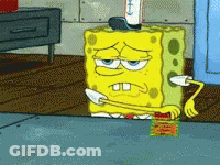 A Cartoon Of Spongebob Brushing His Teeth With A Toothpaste GIF
