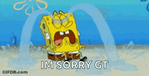 A Cartoon Of Spongebob Crying And Saying `` Im Sorry Gt '' GIF