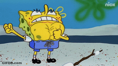 A Cartoon Of Spongebob Giving A Thumbs Up With A Nick Logo In The Background GIF