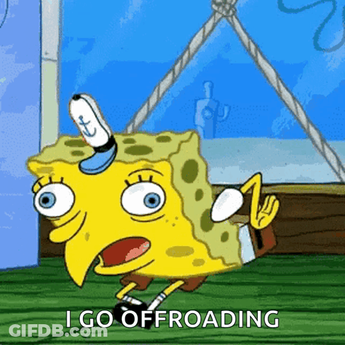 A Cartoon Of Spongebob Saying " I Go Offloading " GIF