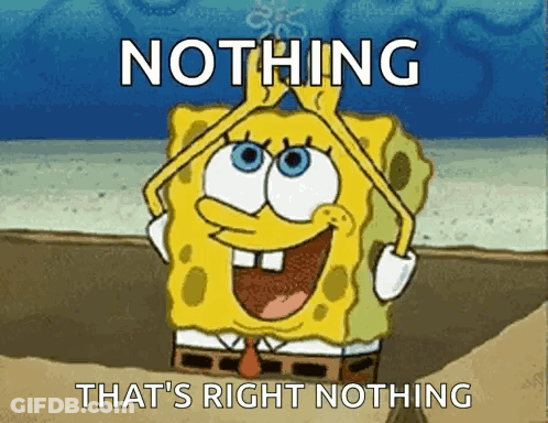 A Cartoon Of Spongebob Saying That Nothing Is Right Nothing GIF