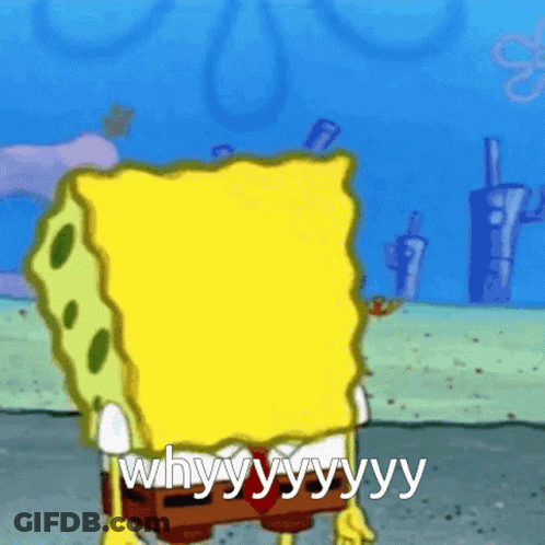 A Cartoon Of Spongebob Saying Why Y Y Y Y Y Y GIF