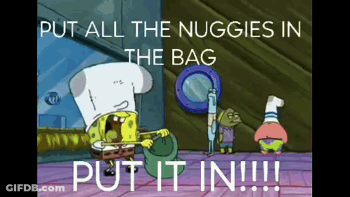 SpongeBob Putting Nuggies In Bag GIF