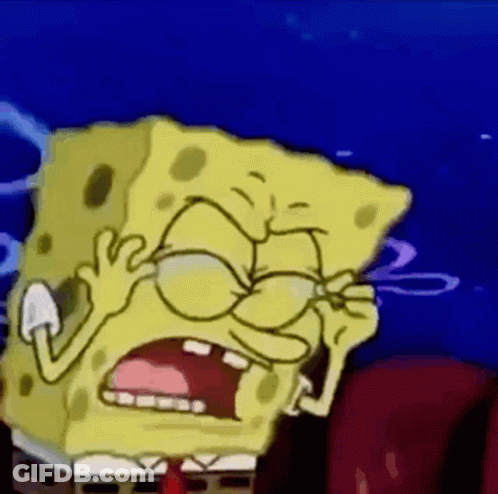 A Cartoon Of Spongebob Squarepants Covering His Eyes With His Hand GIF