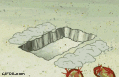 A Cartoon Of Spongebob Squarepants Laying On The Ground GIF