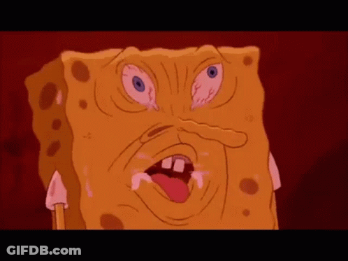 A Cartoon Of Spongebob Squarepants Making A Funny Face With His Tongue Hanging Out . GIF