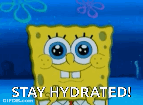 A Cartoon Of Spongebob Squarepants Saying Stay Hydrated . GIF