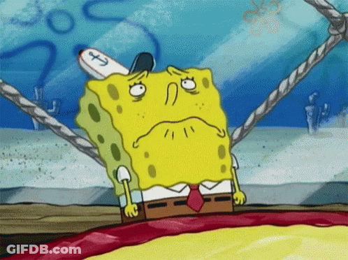 A Cartoon Of Spongebob Squarepants With A Sad Face GIF