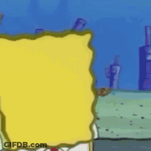 A Cartoon Of Spongebob Squarepants With A Swirl On His Face GIF