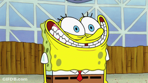 A Cartoon Of Spongebob Squarepants With His Mouth Wide Open GIF