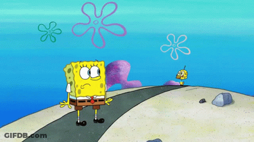 SpongeBob Standing On Road Cartoon GIF