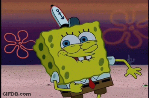 A Cartoon Of Spongebob Wearing A Captain 'S Hat With An Anchor On It GIF