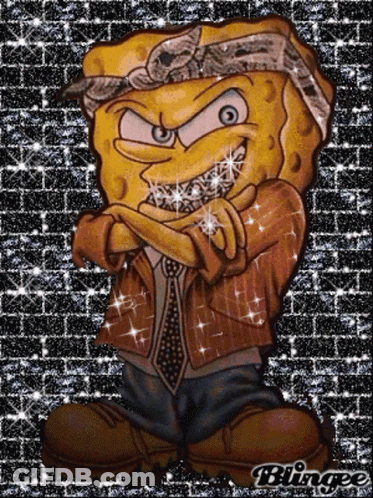A Cartoon Of Spongebob Wearing A Hat And A Tie GIF