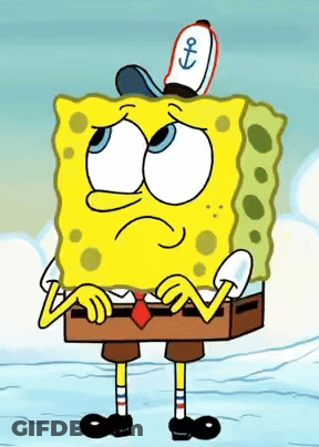 A Cartoon Of Spongebob Wearing A Hat That Has An Anchor On It GIF