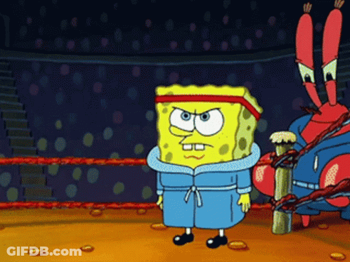 SpongeBob Wearing Headband And Robe GIF