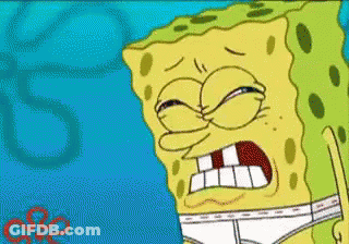 A Cartoon Of Spongebob Wearing A Pair Of Underwear With His Mouth Open GIF