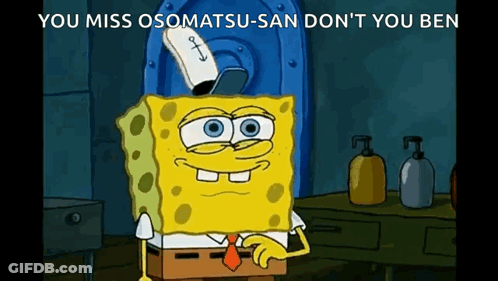 A Cartoon Of Spongebob Wearing A Sailor Hat Is Sitting In Front Of A Door . GIF