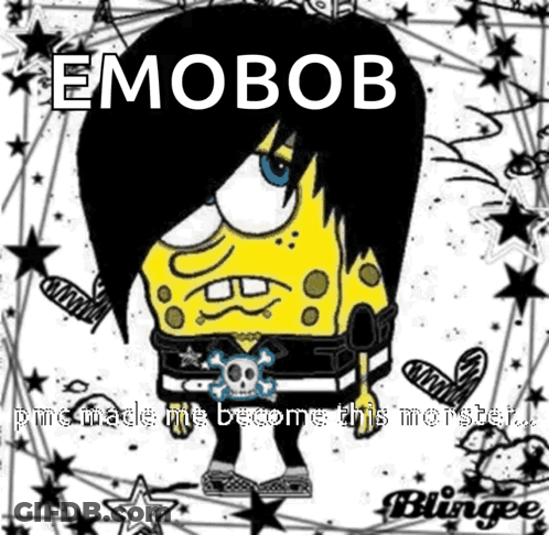 A Cartoon Of Spongebob Wearing A Skull And Crossbones Belt . GIF