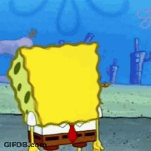 A Cartoon Of Spongebob Wearing A Suit And Tie Standing On The Beach . GIF
