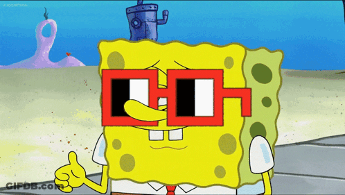 A Cartoon Of Spongebob Wearing Sunglasses And Giving A Thumbs Up Sign GIF