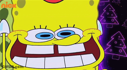 A Cartoon Of Spongebob With A Nick Logo On The Bottom GIF