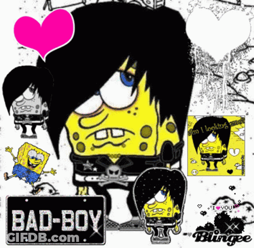SpongeBob With Bad Boy Sign GIF