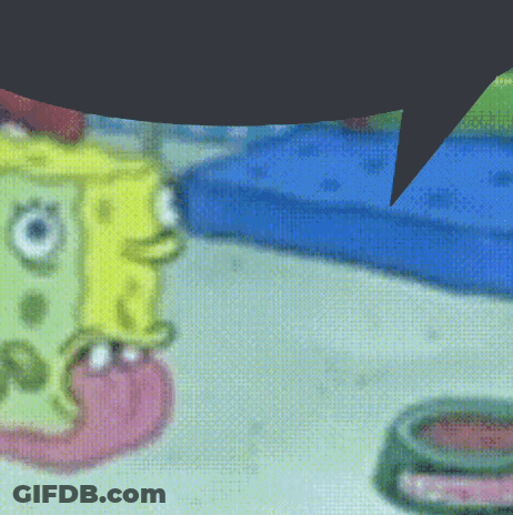A Cartoon Of Spongebob With A Speech Bubble GIF