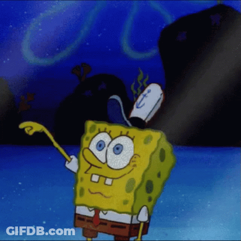 A Cartoon Of Spongebob With An Anchor On His Cap GIF